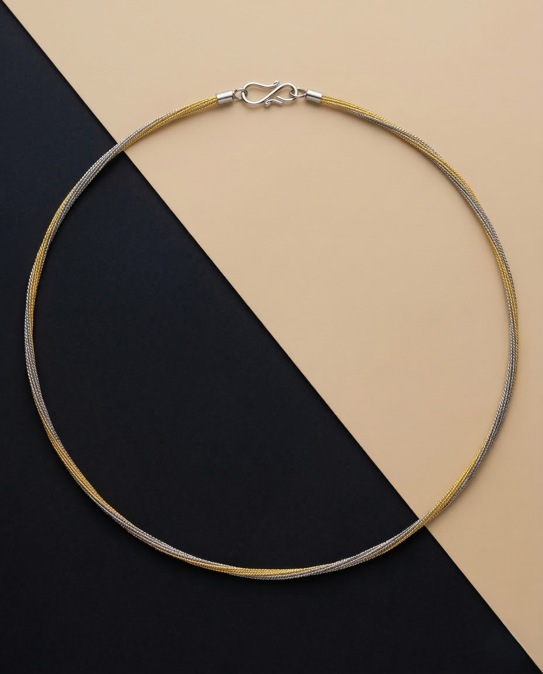 Premium Gold Oxidised Black Hasli Chain
