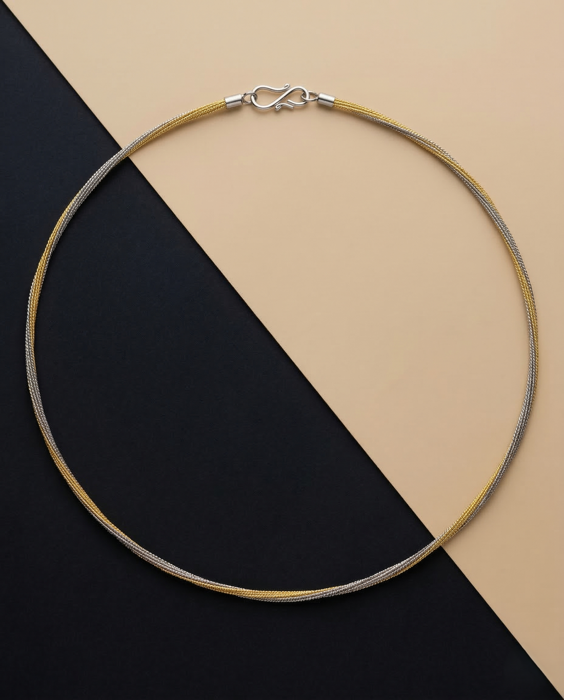 Premium Gold Oxidised Black Hasli Chain
