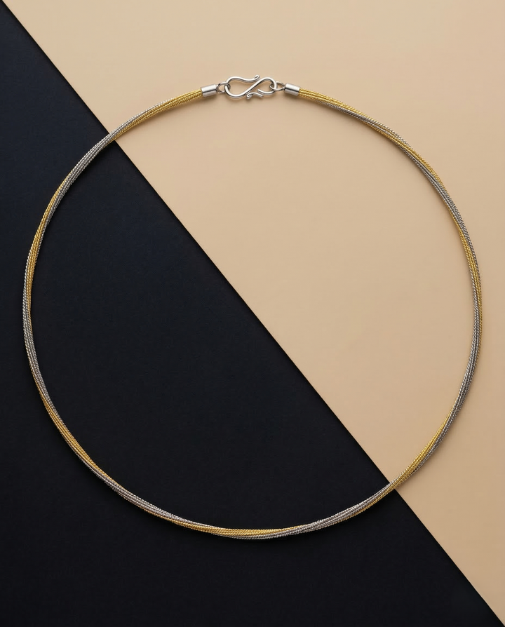 Premium Gold Oxidised Black Hasli Chain