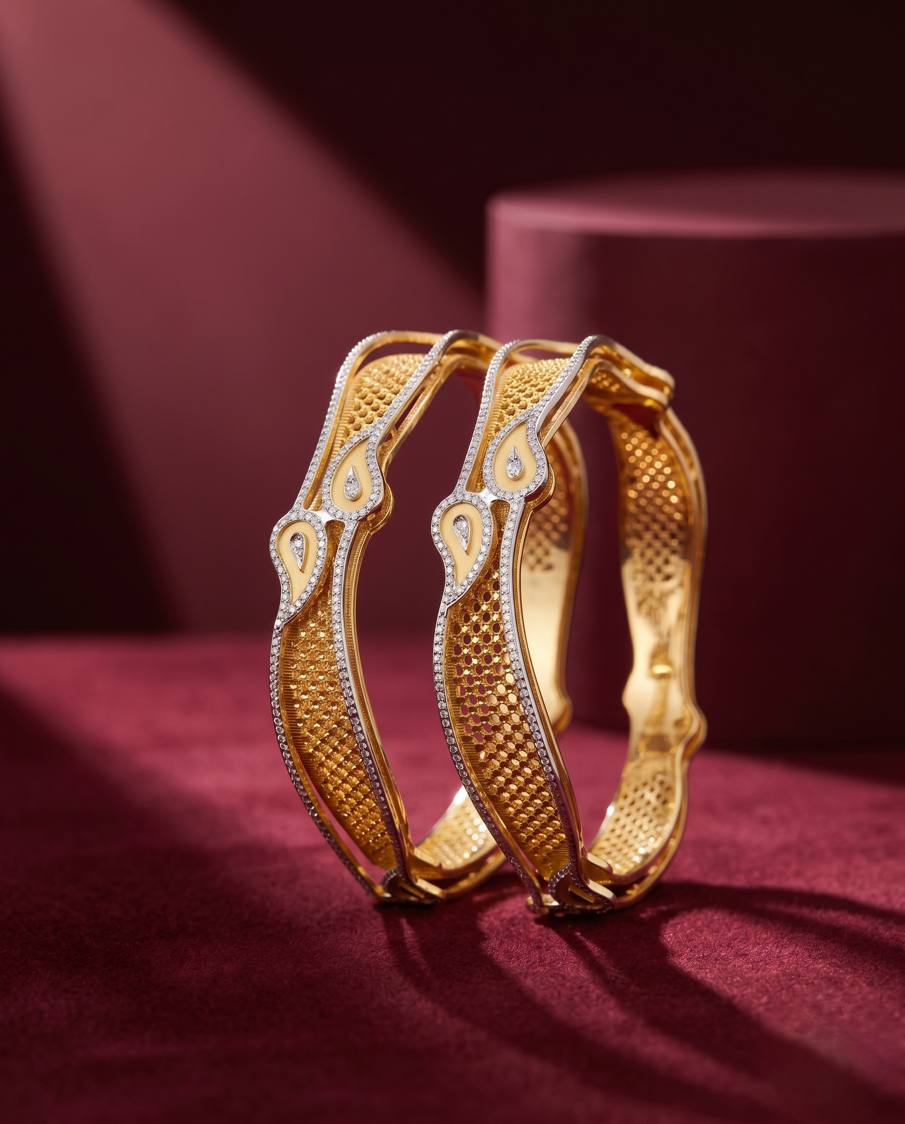 Kanaklehra Grace Bangles Dual Tone Designer Bangles for Women