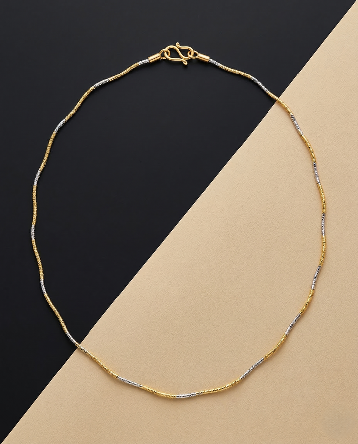 Italian Style Two Tone Gold Silver Chain Necklace