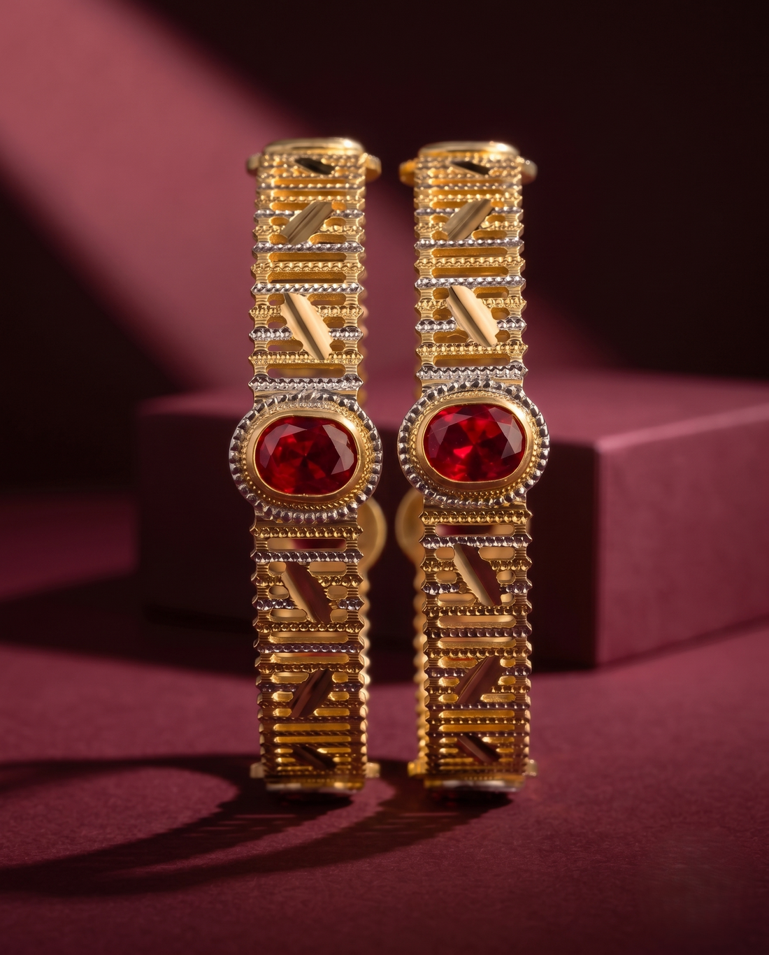 Ruby Stone Designer Bangles for Women