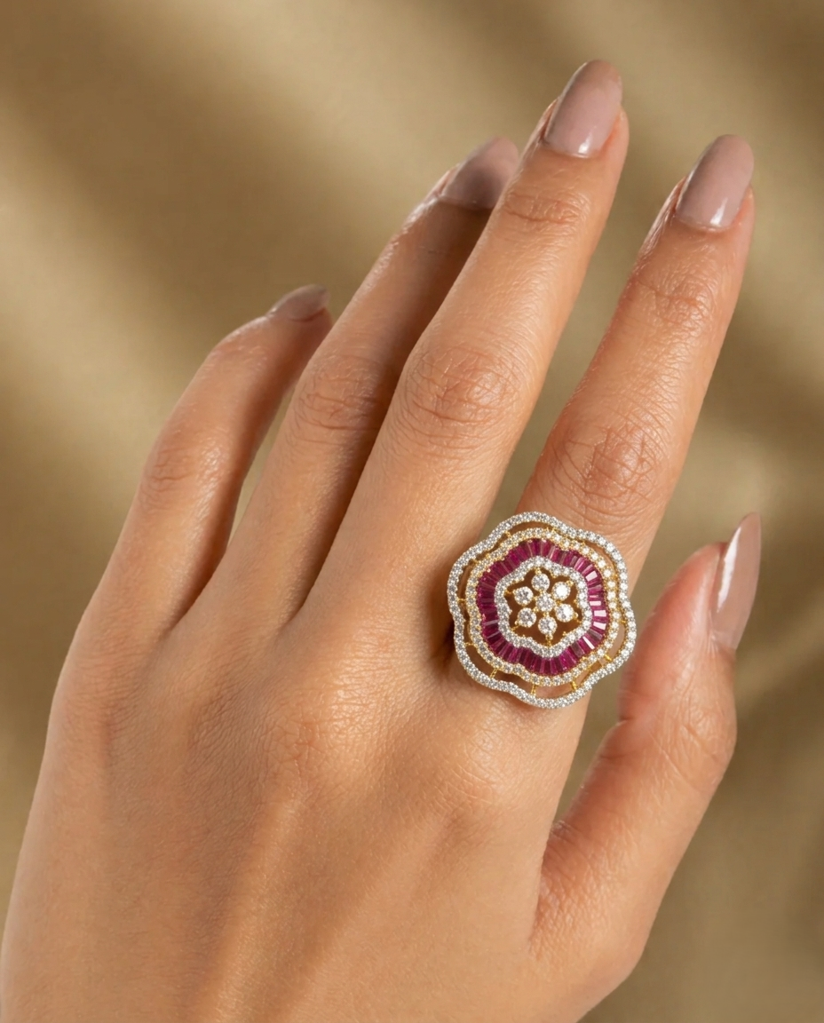 Aafreen Crystal Royale Adjustable Ring for Women
