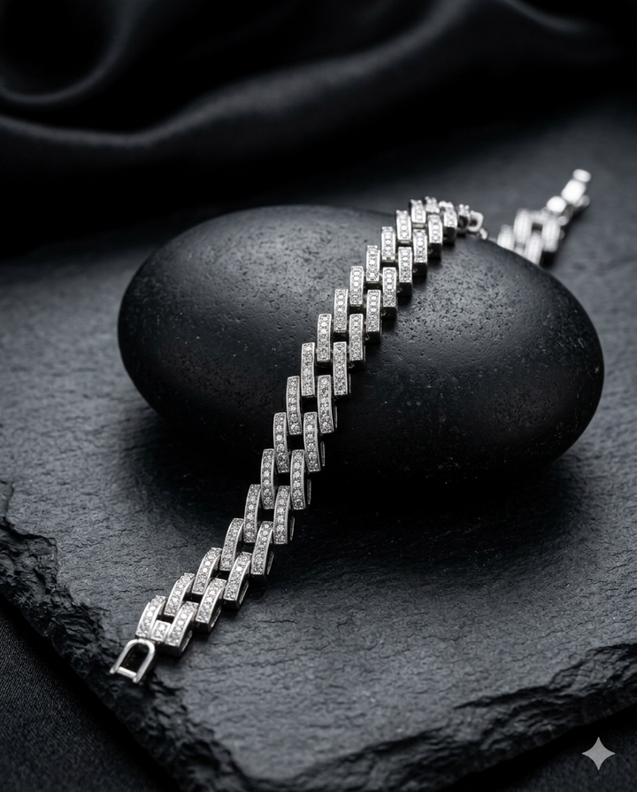Yashika Dual Tone Crystal Link Bracelet