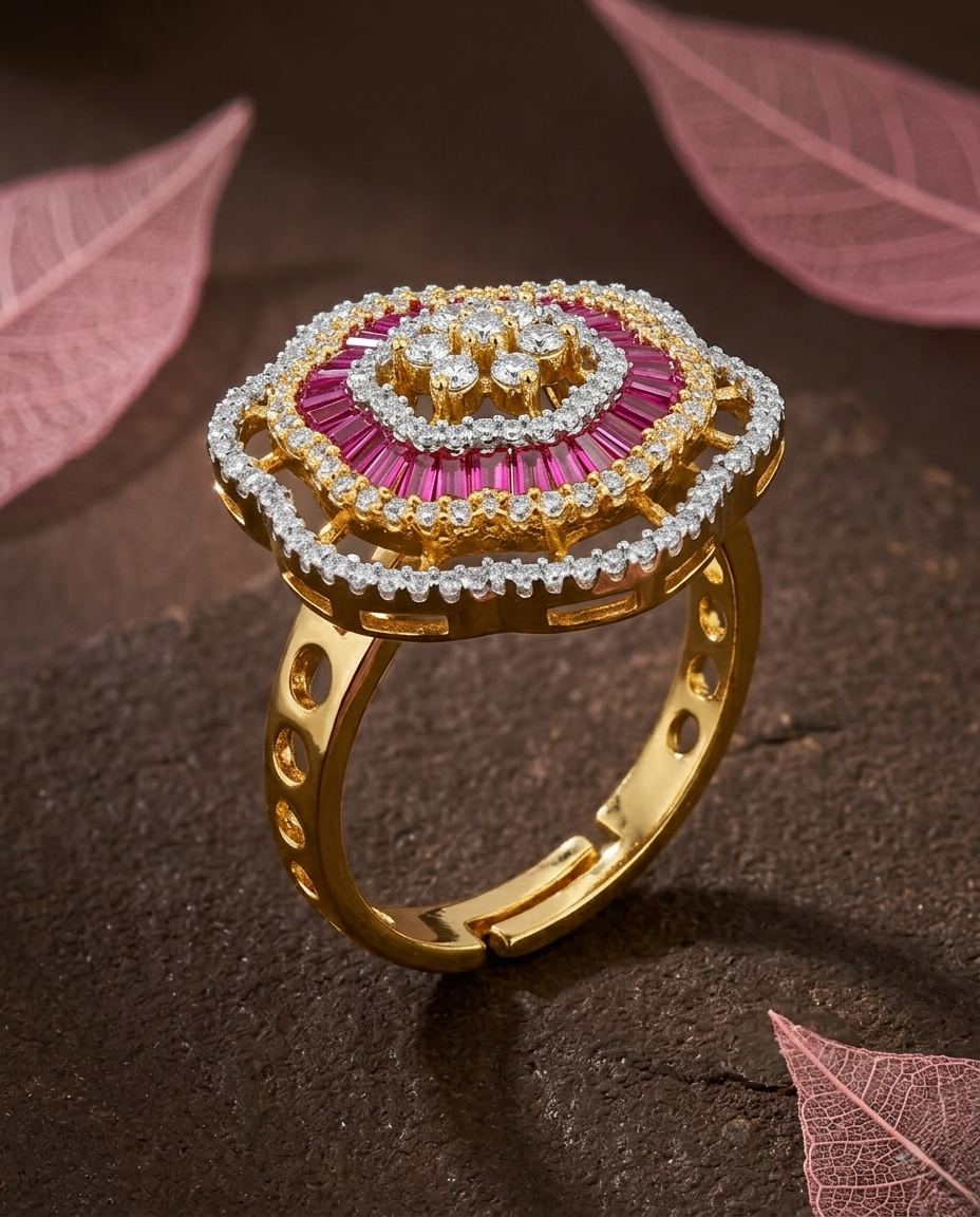 Aafreen Crystal Royale Adjustable Ring for Women