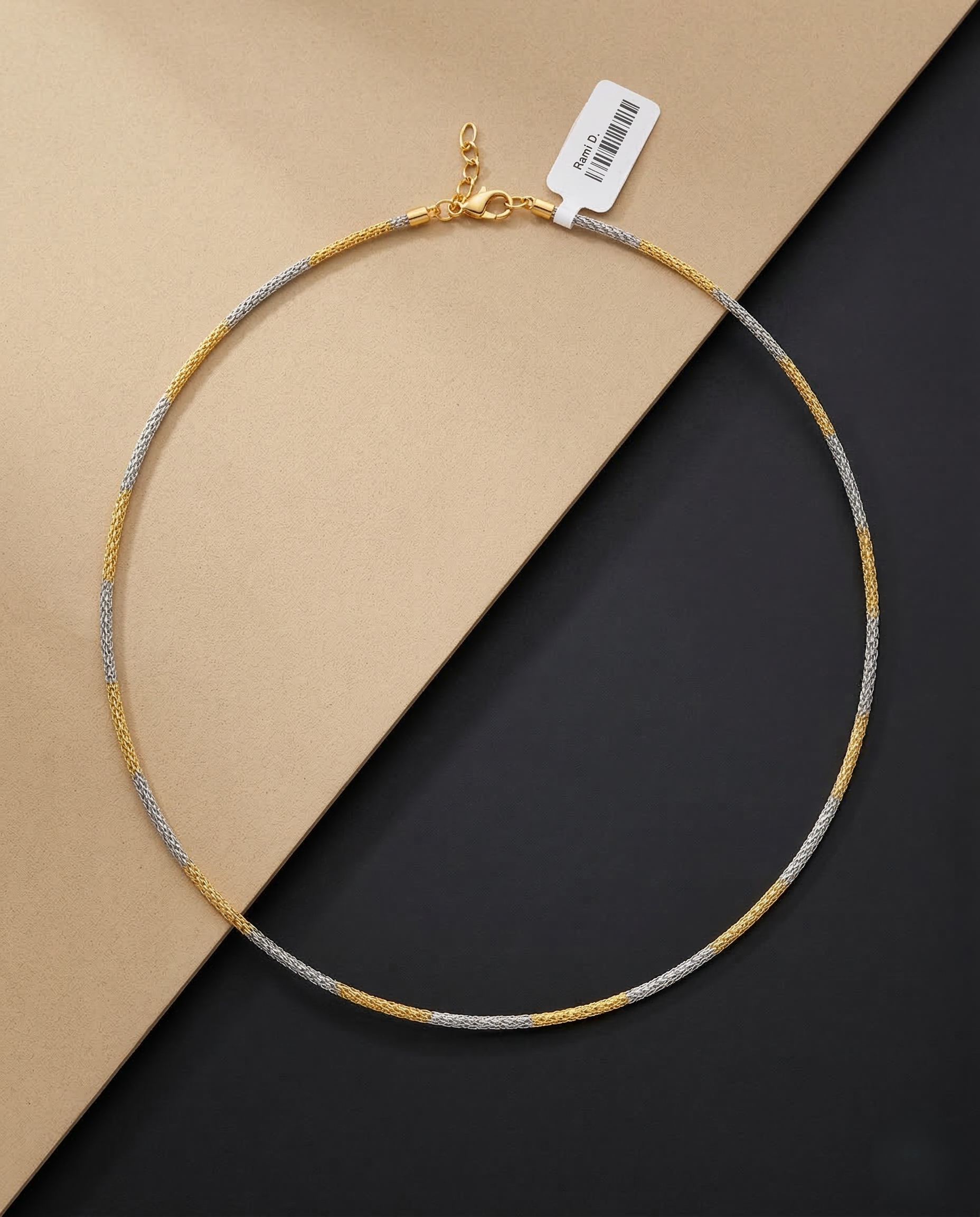 Gold Silver Two Tone Hasli Chain Necklace