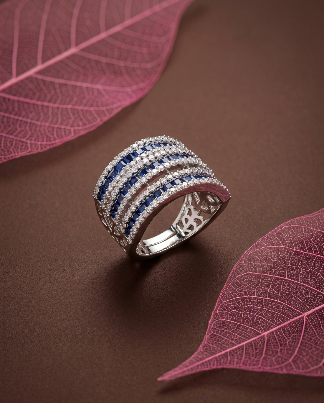 Adjustable Diamond Band Ring for Women | 6 Color Variants Multi Layer Luxury Ring