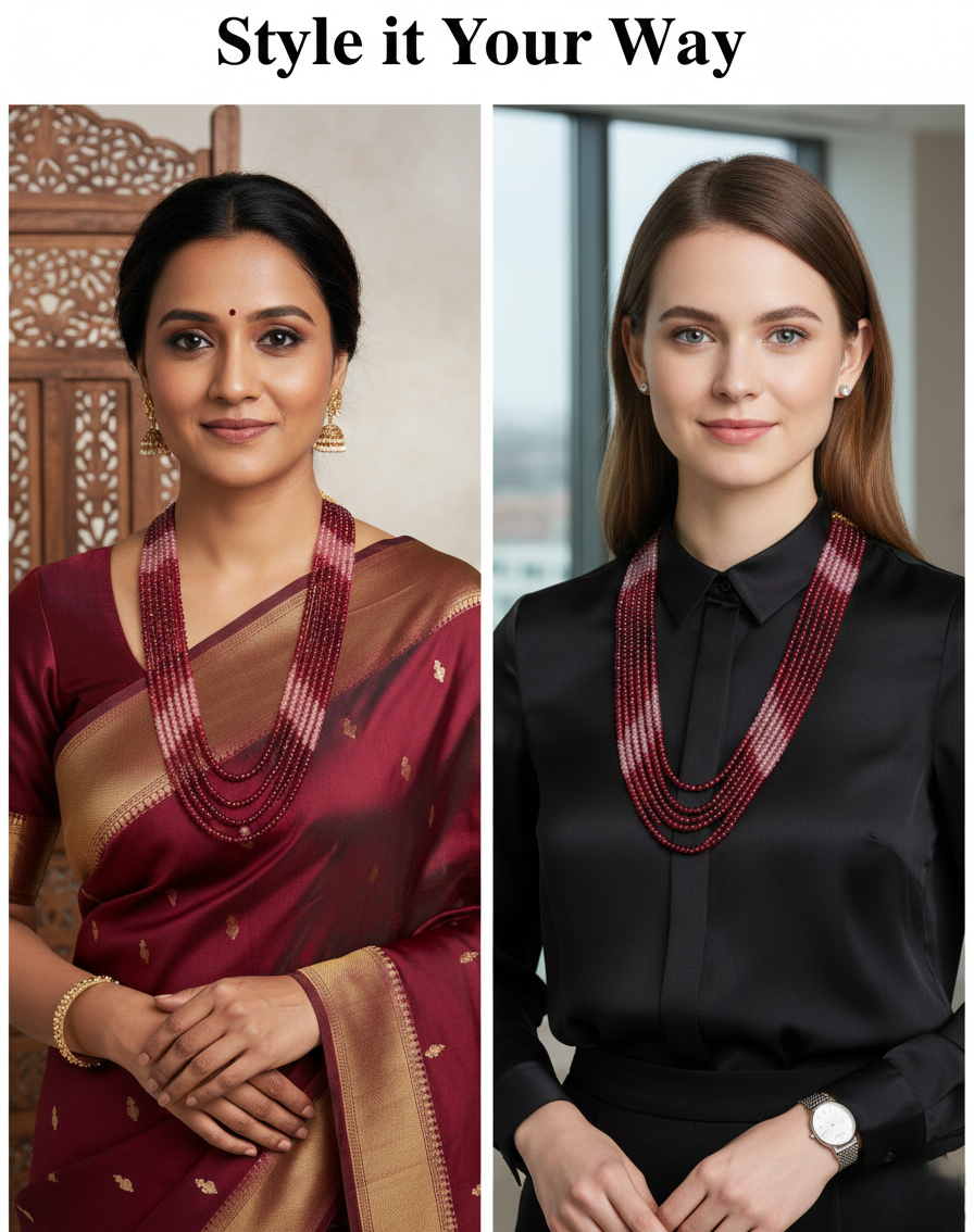 Onyx Beads Multi Layer 4 Variants Necklaces - Beads Semi Precious