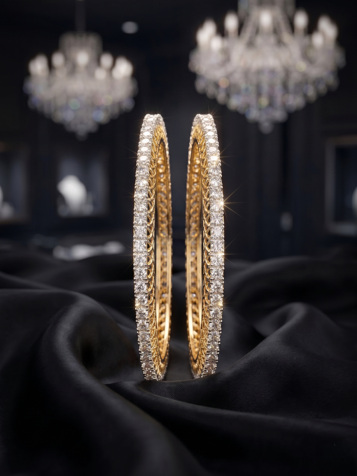 Diamond Bangles for Women | Gold Plated Designer Bangles