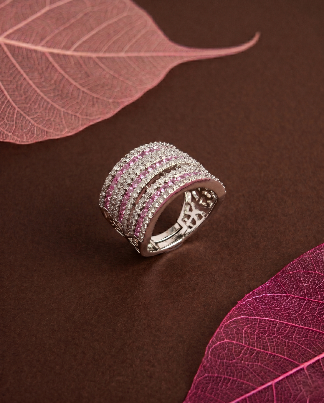 Adjustable Diamond Band Ring for Women | 6 Color Variants Multi Layer Luxury Ring