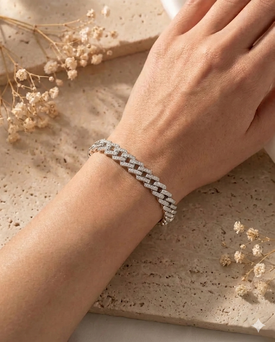 Yashika Dual Tone Crystal Link Bracelet