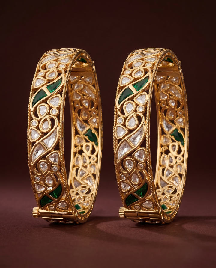 Rangreza Kundan Openable Bangles