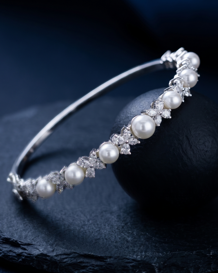 Pearl Glow Crystal Kada for Women