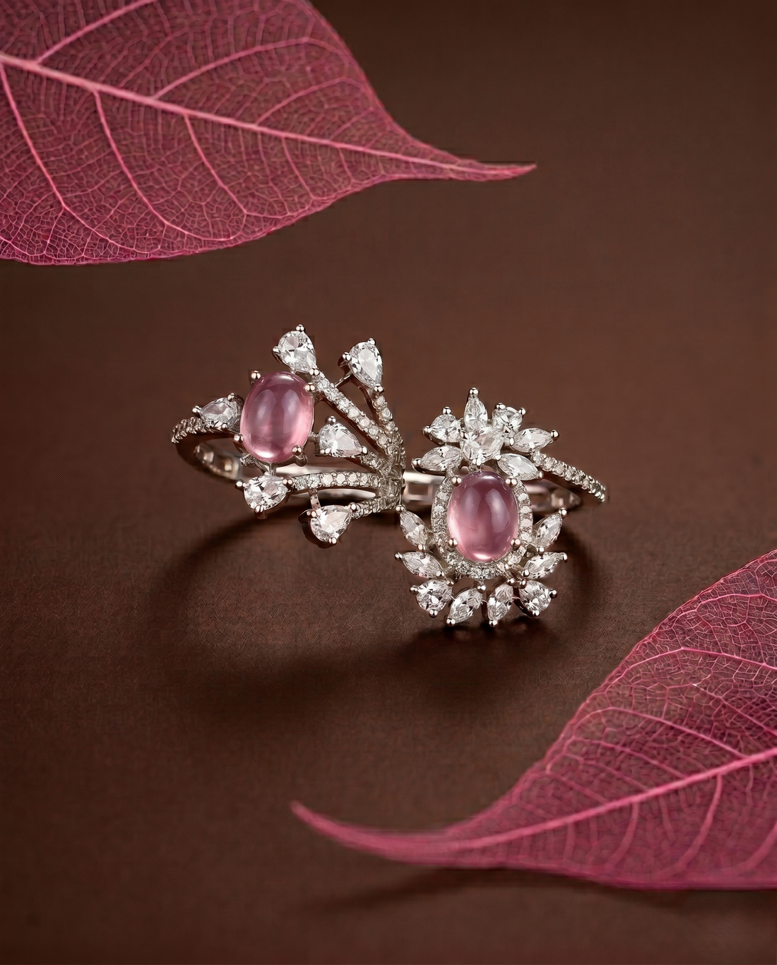 Elara Bloom Adjustable Double Finger Statement Ring