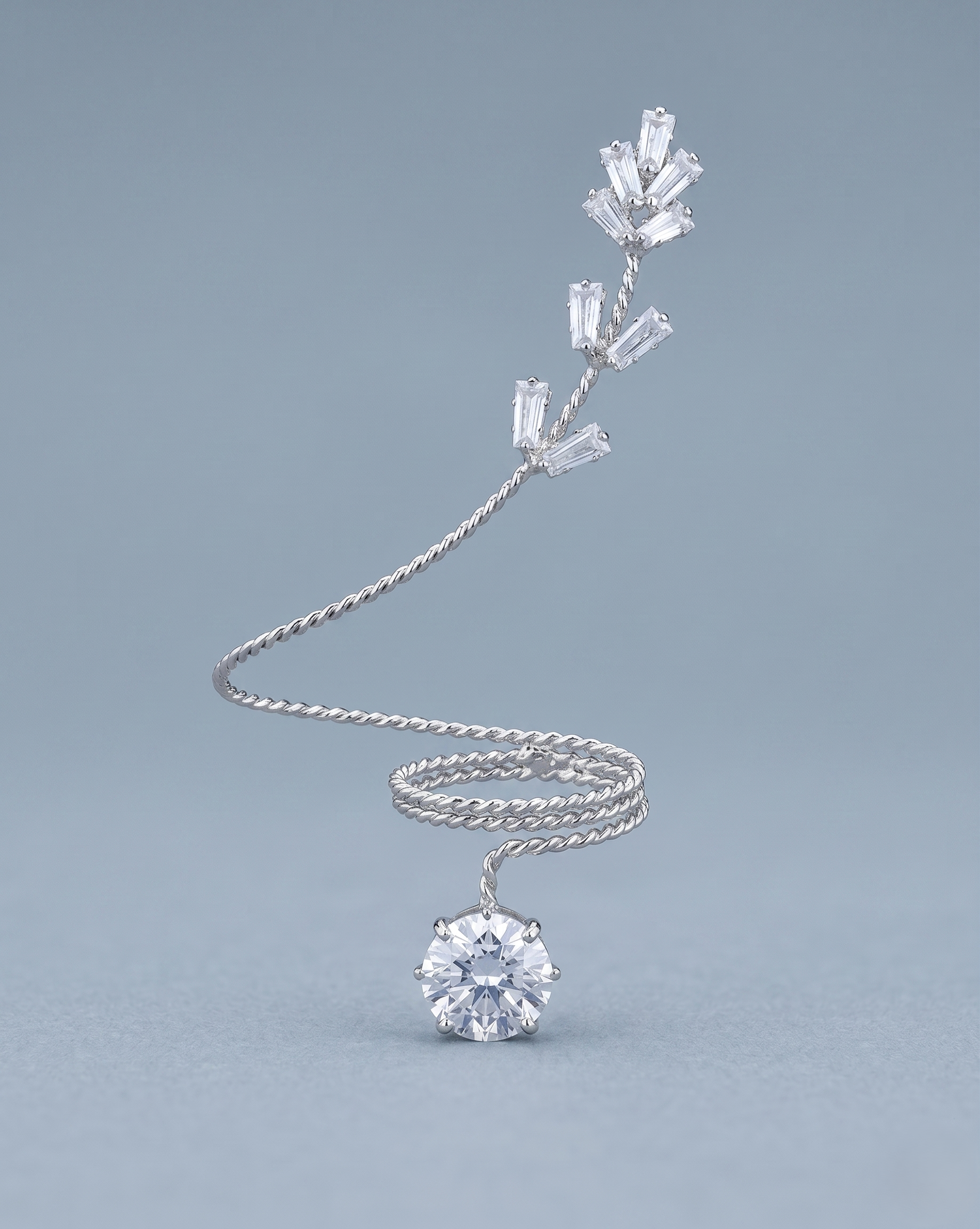 Premium Crystal Drop Statement Ring – Gold & Silver Finish