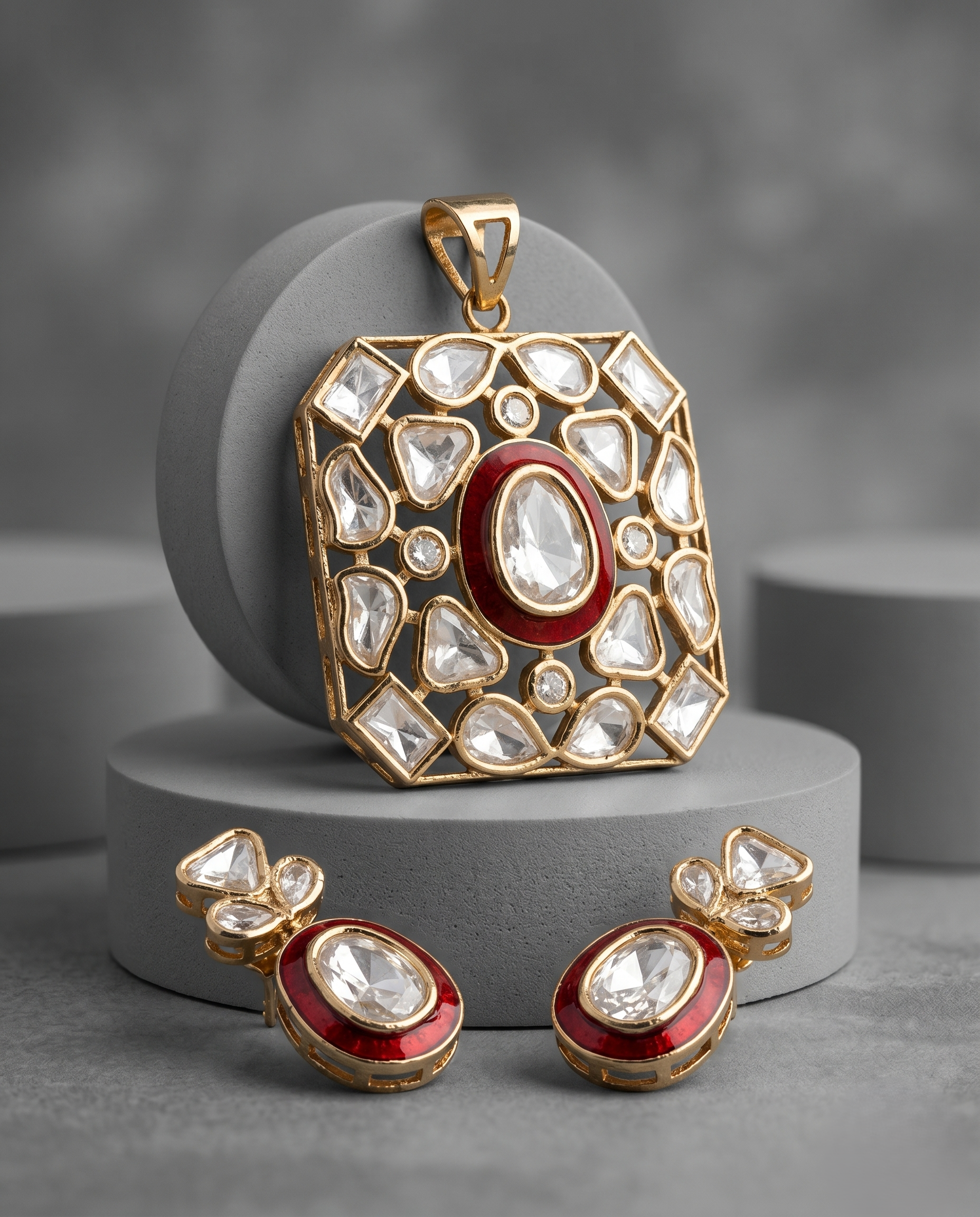 Neelanjali Moissanite Royale Pendant Set