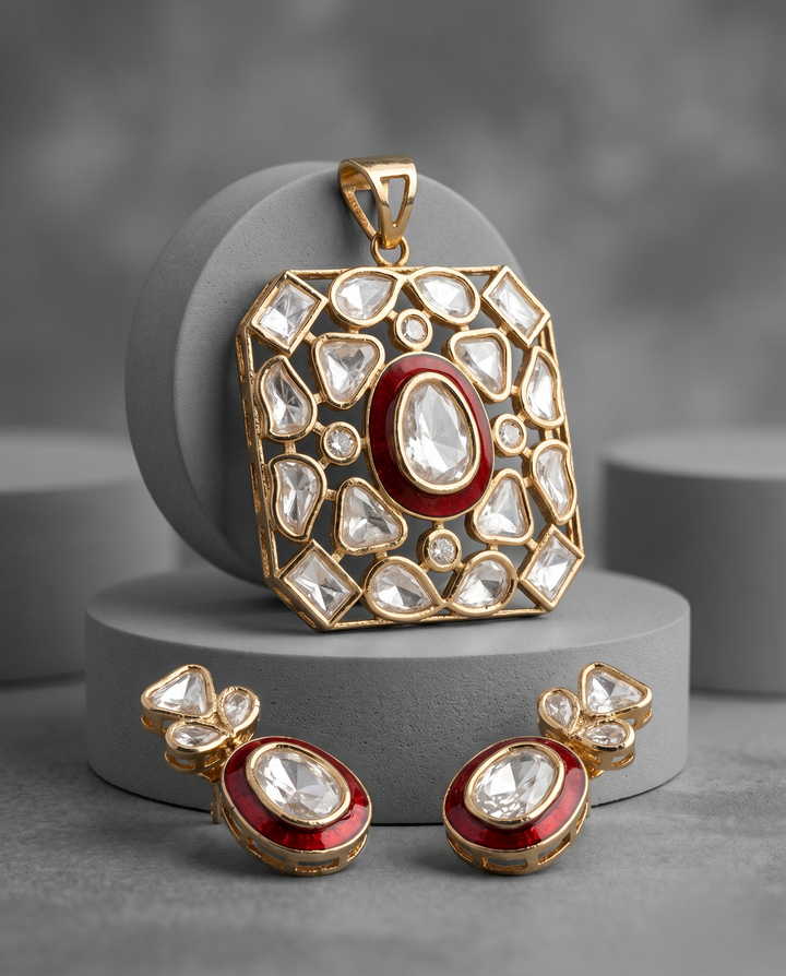 Neelanjali Moissanite Royale Pendant Set