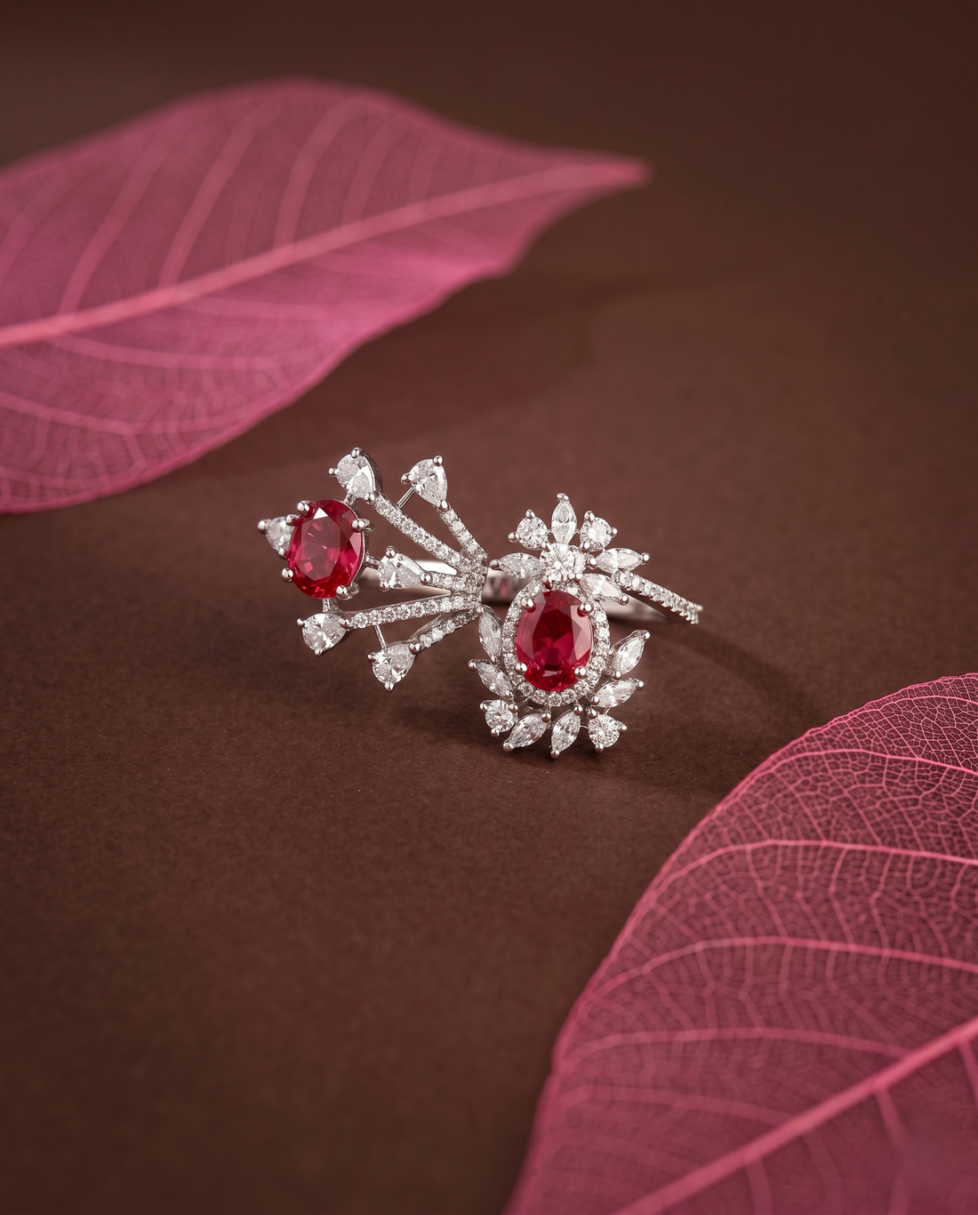 Elara Bloom Adjustable Double Finger Statement Ring