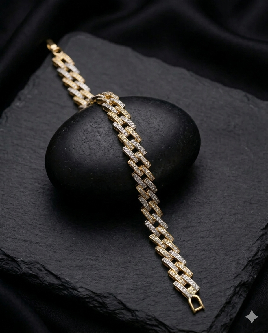 Yashika Dual Tone Crystal Link Bracelet