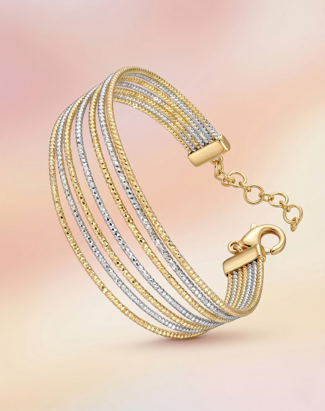 Openable Premium Multi-Layer Bracelet in Gold & Silver Tone