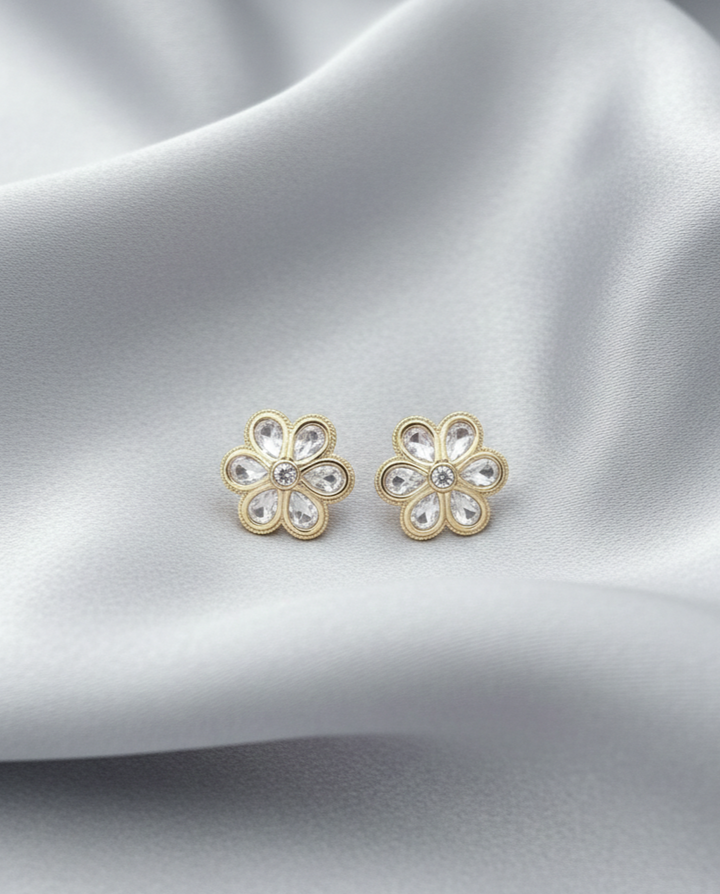 Petal Motif Stud Pair – Elegant Heritage Accessory