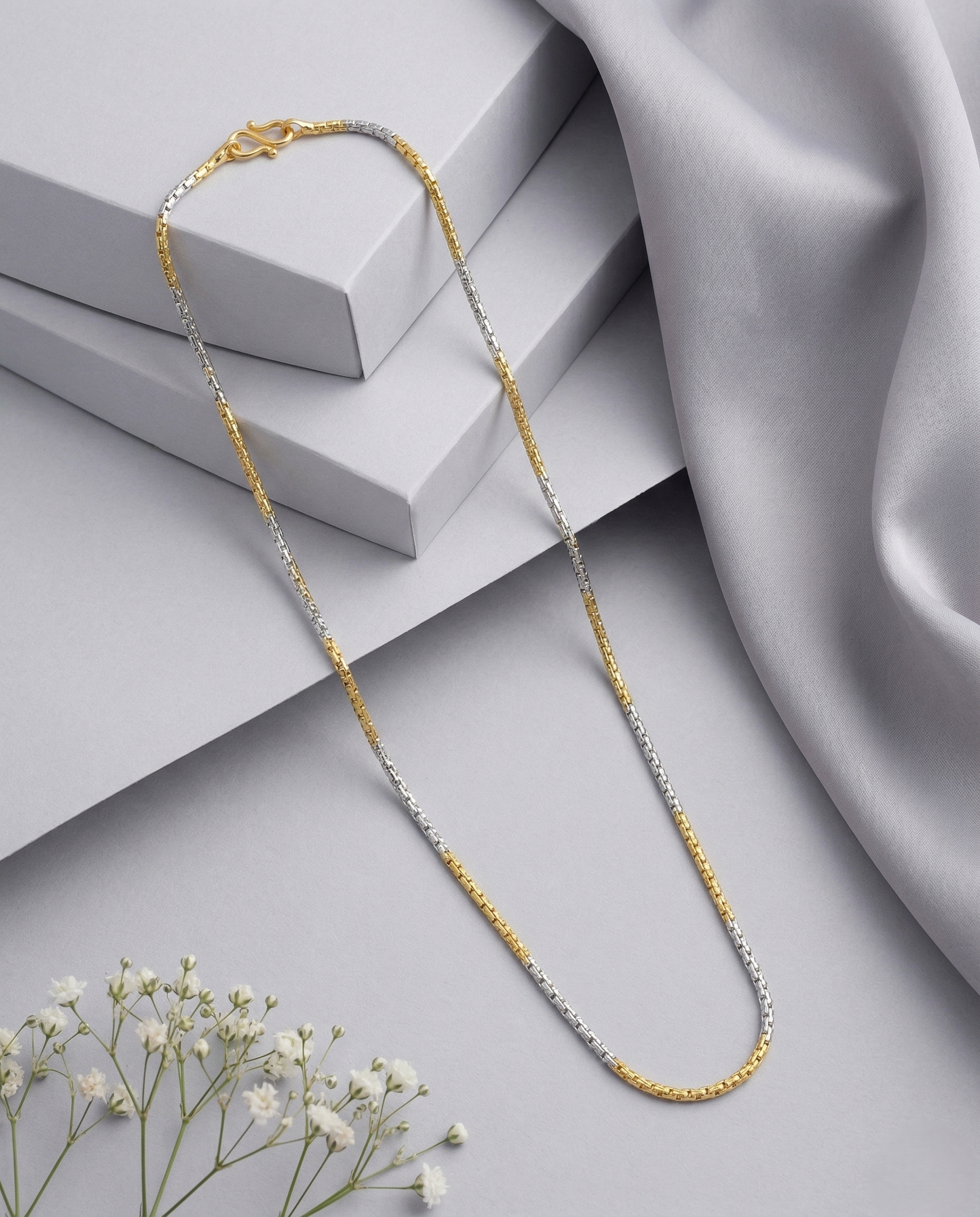 Two Tone Link Chain Necklace