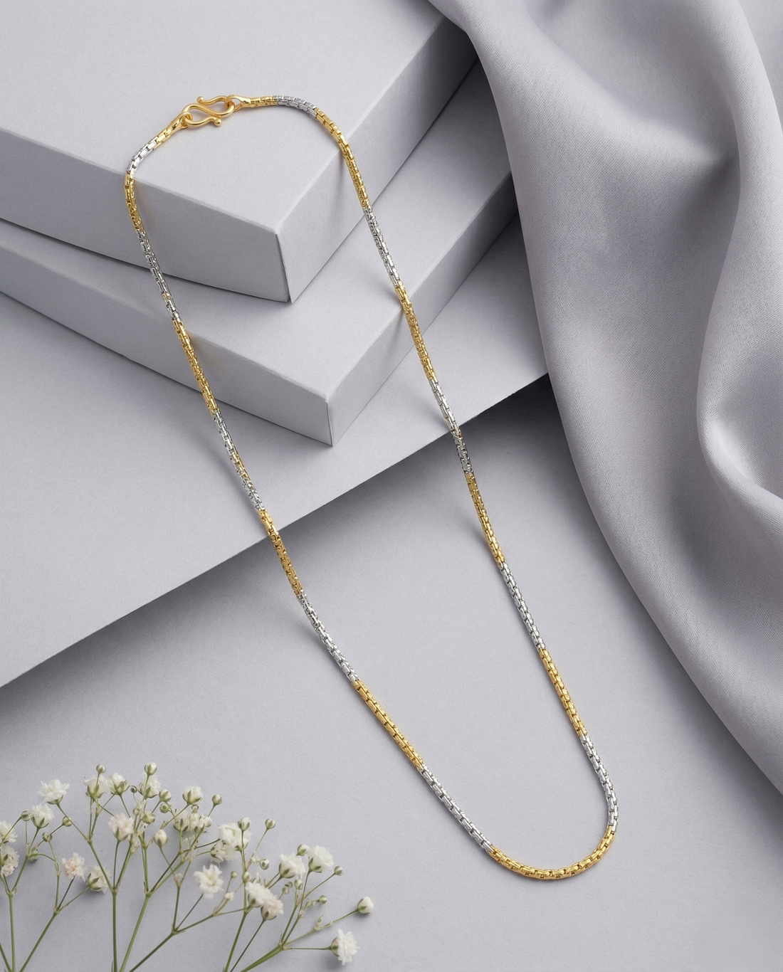 Two Tone Link Chain Necklace