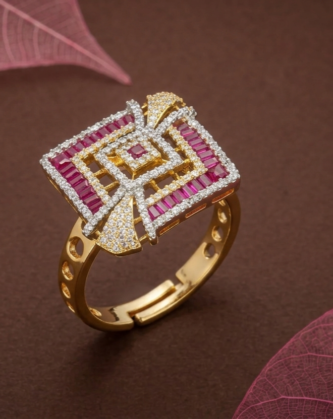 Ruby Royale Luxe Adjustable Ring for Women