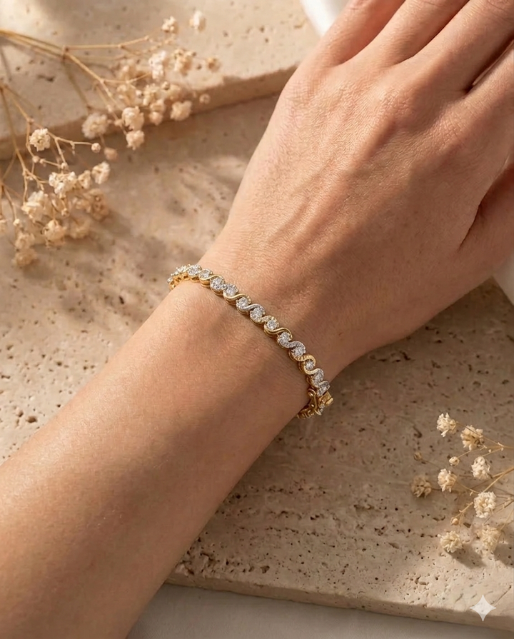 Avni Sparkle Wave AD Tennis Bracelet