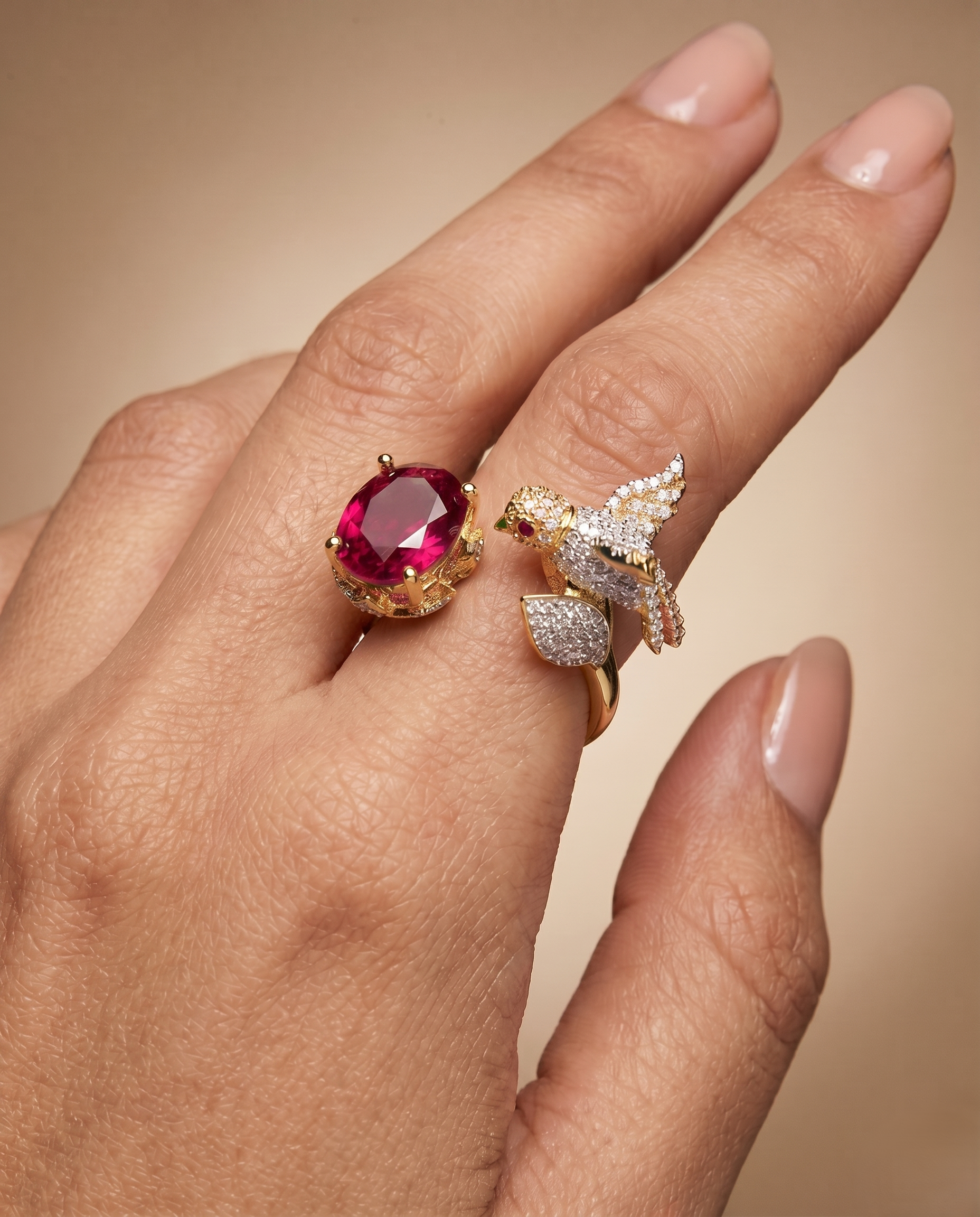Gulpari Bloom Adjustable Ring for Women | Bird & Rose Designer Ring