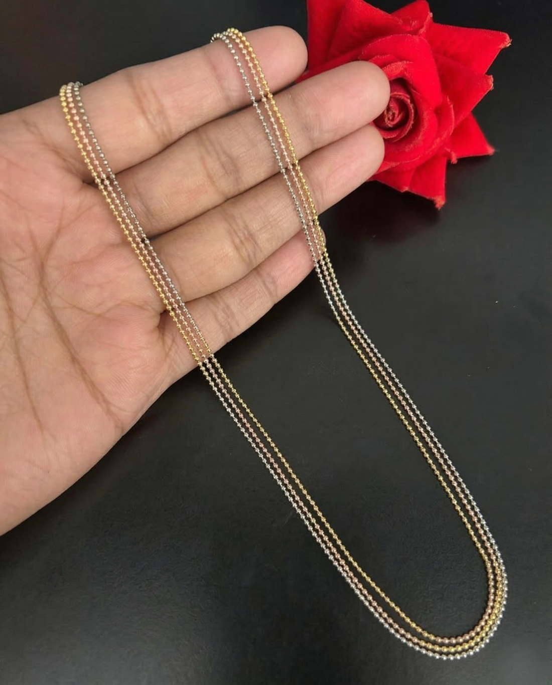 3 Tone 3 Line Ball Chain