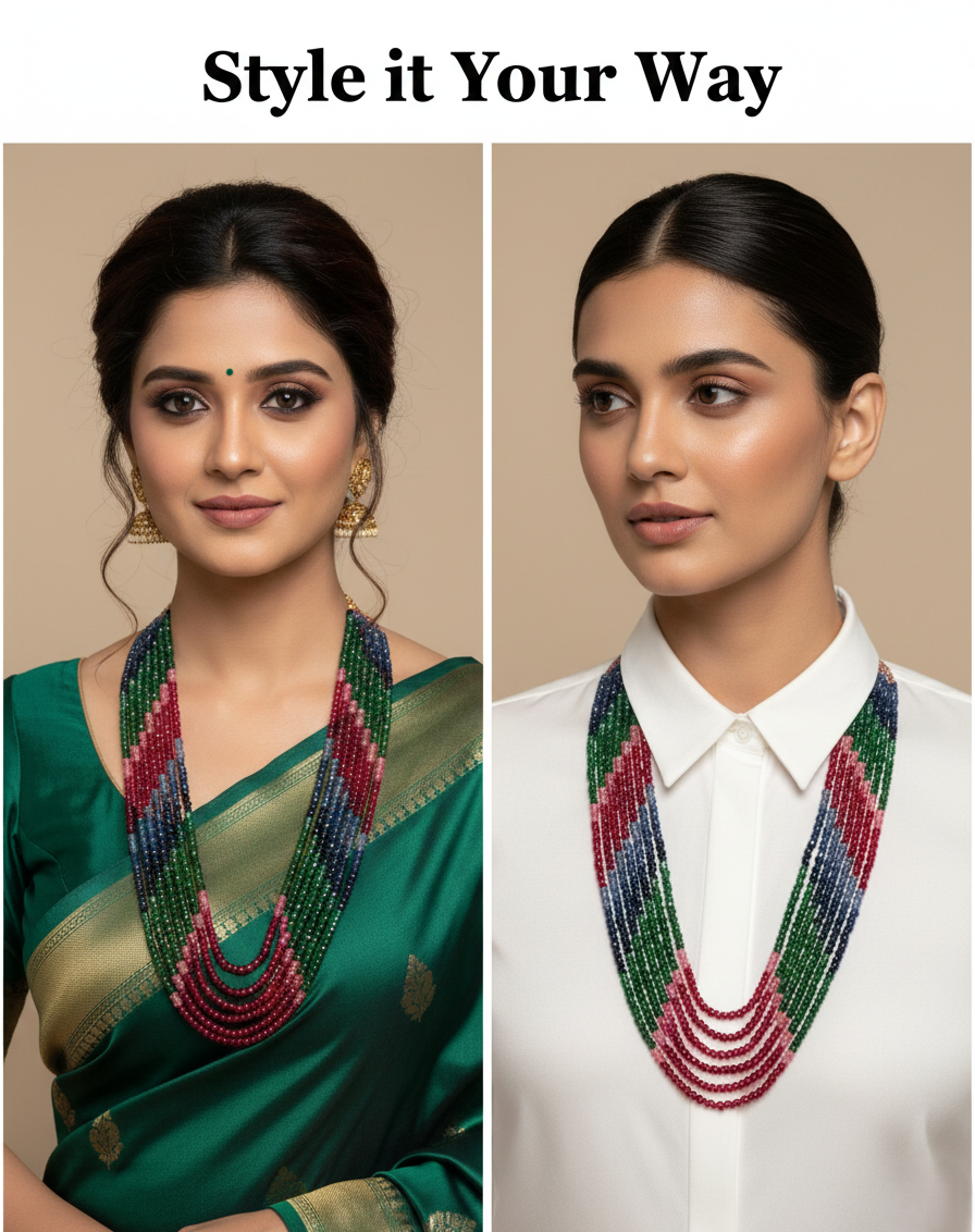 Onyx Beads Multi Layer 4 Variants Necklaces - Beads Semi Precious