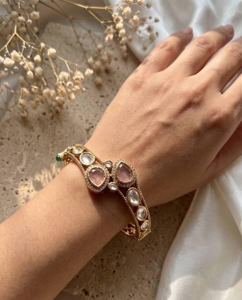 Mehvira Mehndi Polish Mossanite  Kada Bracelet for Women