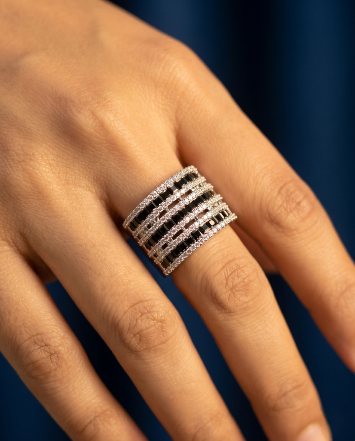 Adjustable Diamond Band Ring for Women | 6 Color Variants Multi Layer Luxury Ring