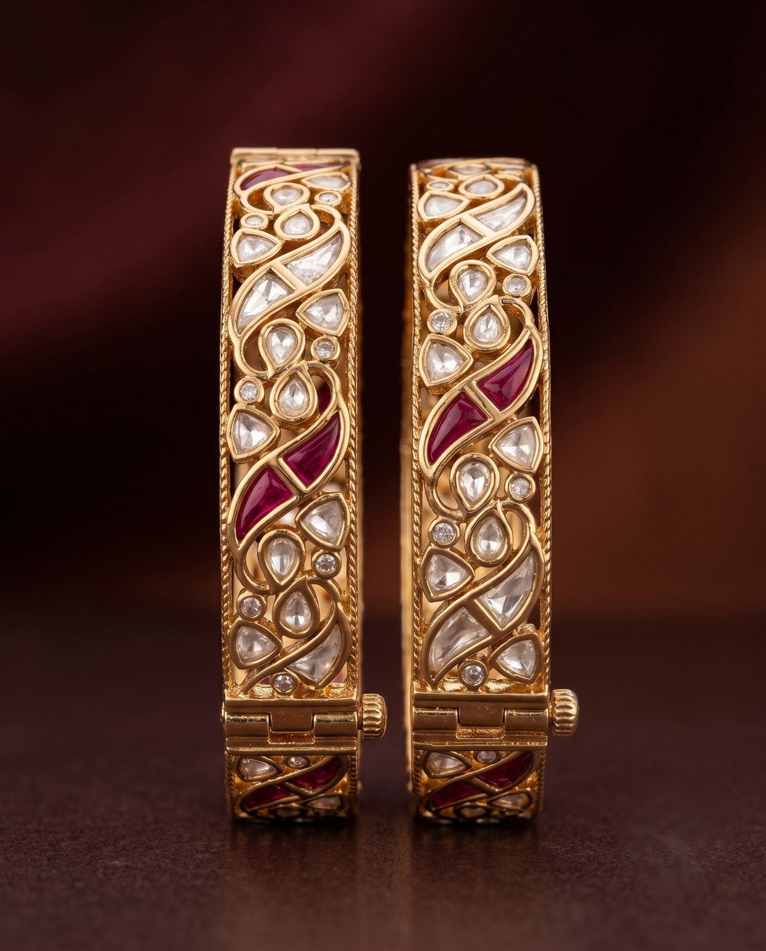 Rangreza Kundan Openable Bangles