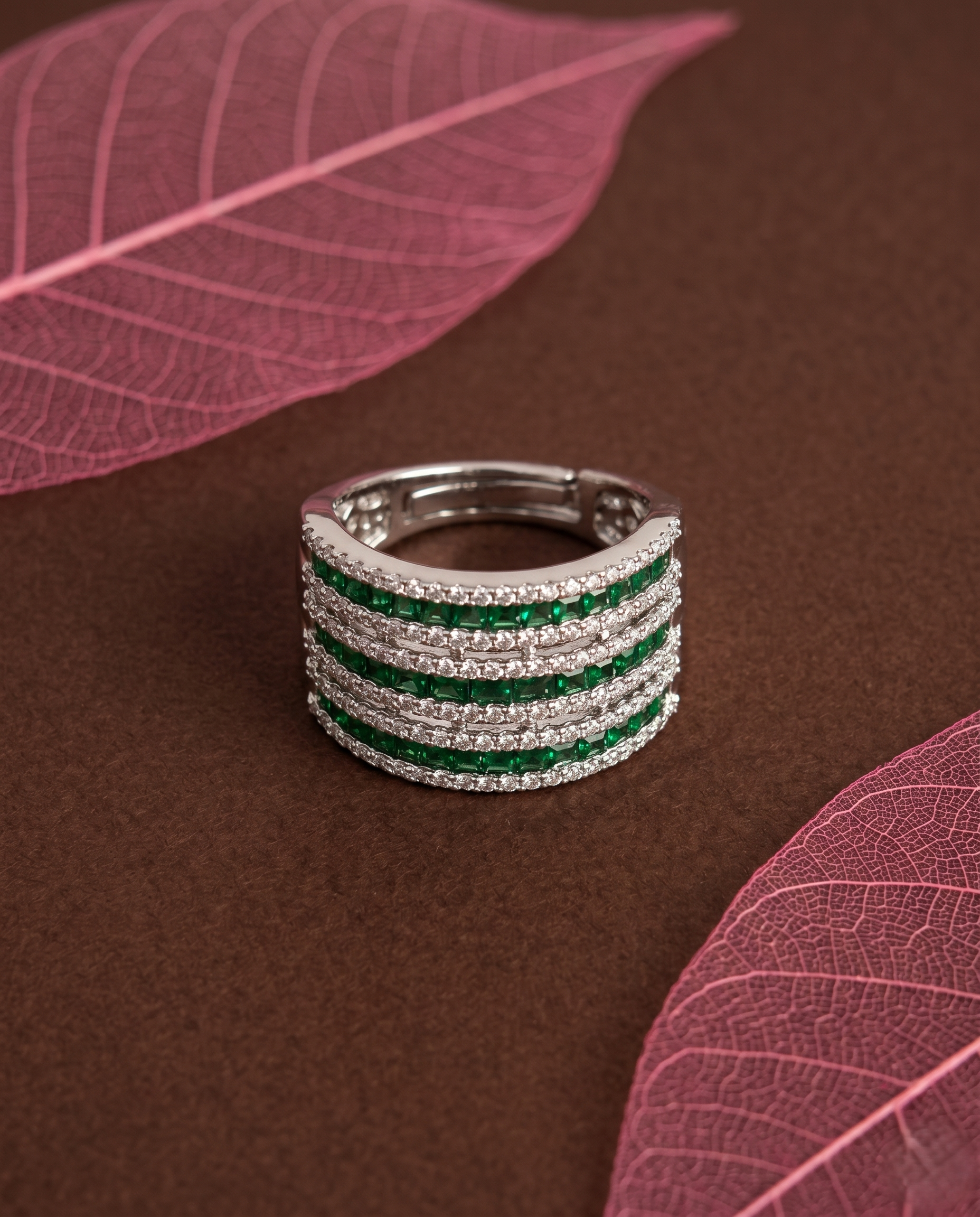 Adjustable Diamond Band Ring for Women | 6 Color Variants Multi Layer Luxury Ring