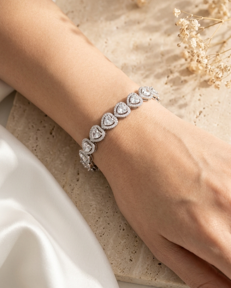 Heart Diamond Bracelet for Women
