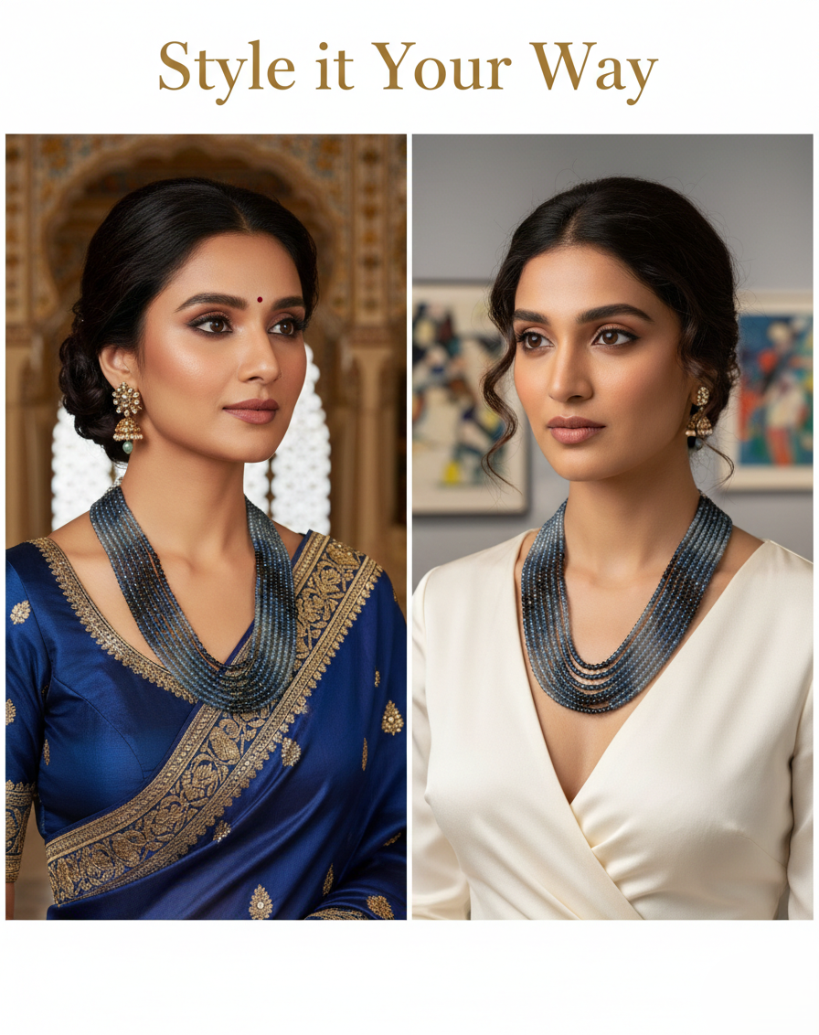 Onyx Beads Multi Layer 4 Variants Necklaces - Beads Semi Precious