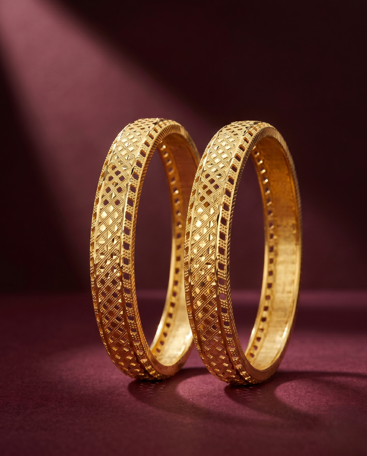 Kanakjyoti Gold Tone Daily Wear Bangles