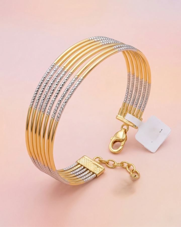 Openable Premium Multi-Layer Bracelet in Gold & Silver Tone