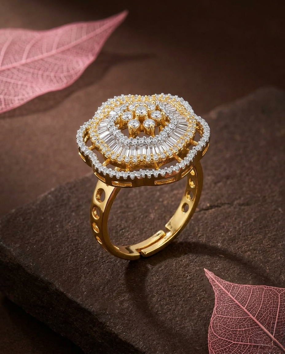 Aafreen Crystal Royale Adjustable Ring for Women