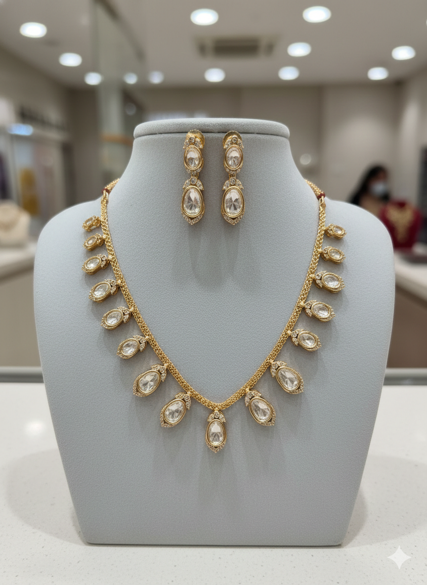 Heritage Drop Necklace Set – Elegant Bridal Statement