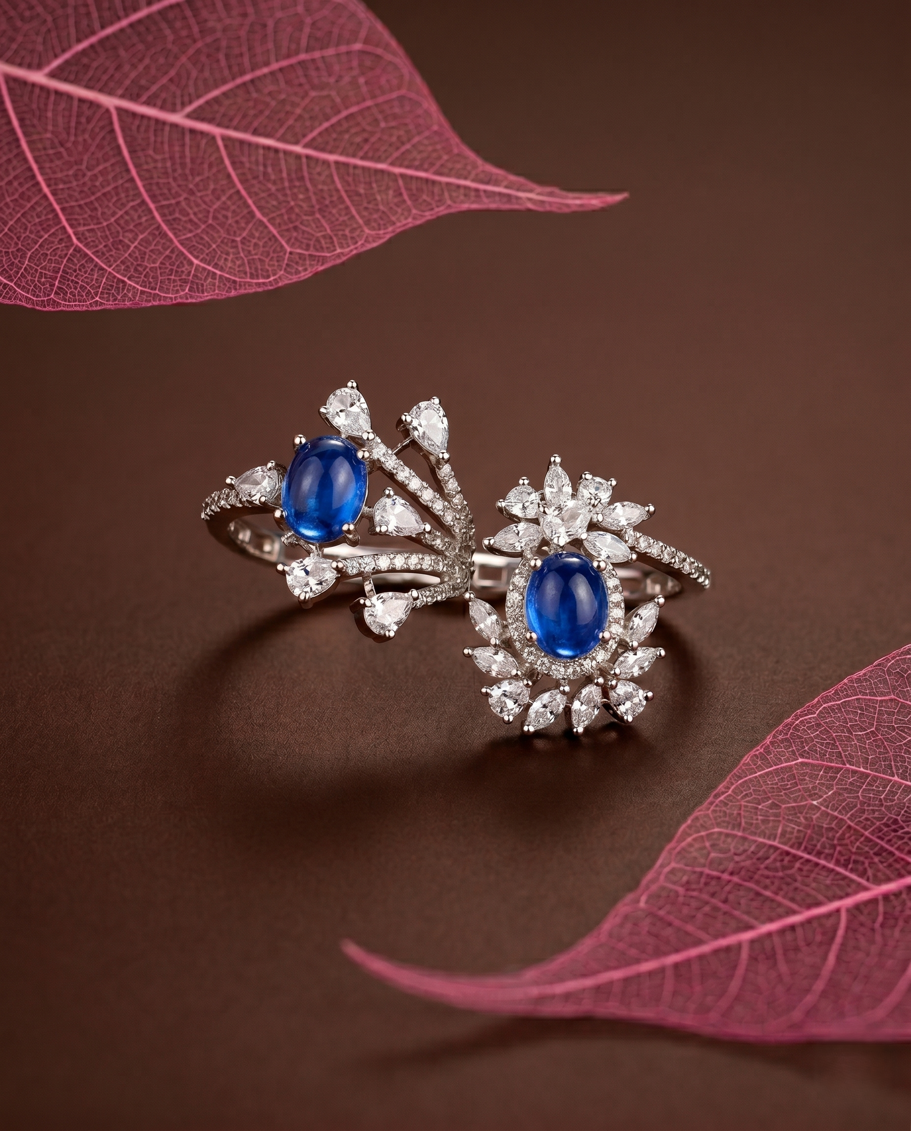 Elara Bloom Adjustable Double Finger Statement Ring