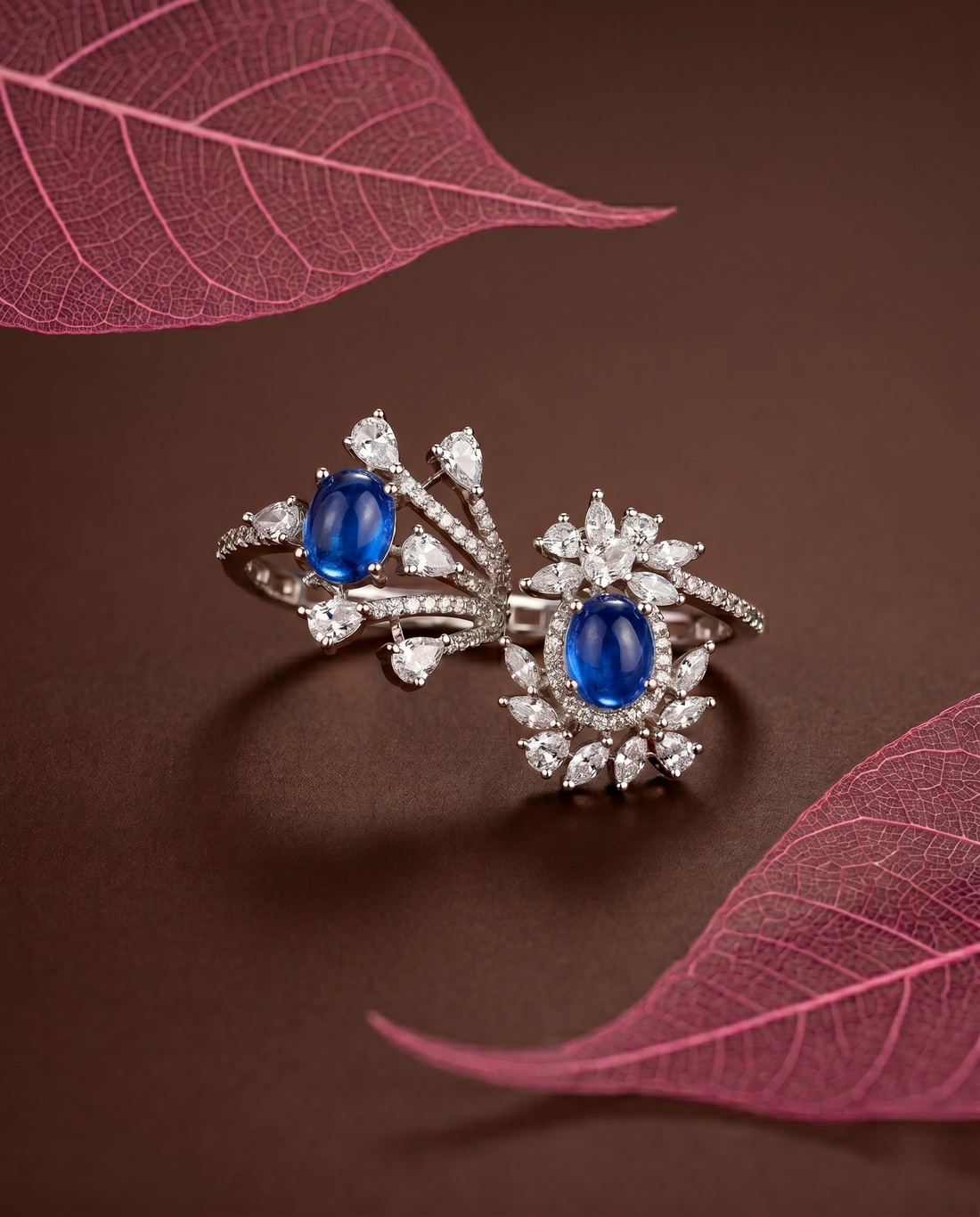 Elara Bloom Adjustable Double Finger Statement Ring