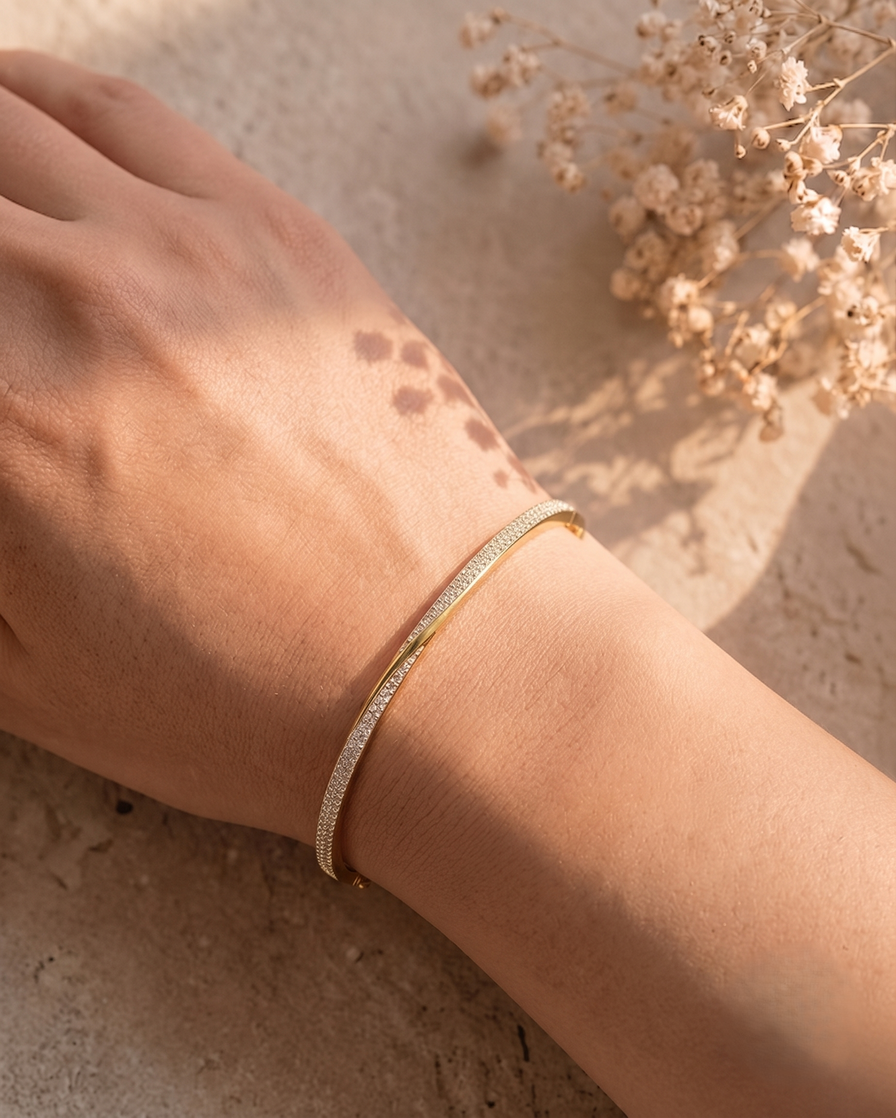 Gold Plated Diamond Elegant Daily Wear Bracelet for Women