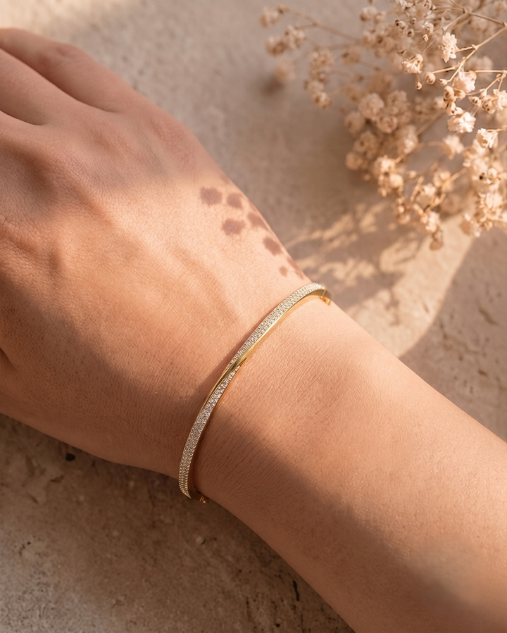 Gold Plated Diamond Elegant Daily Wear Bracelet for Women
