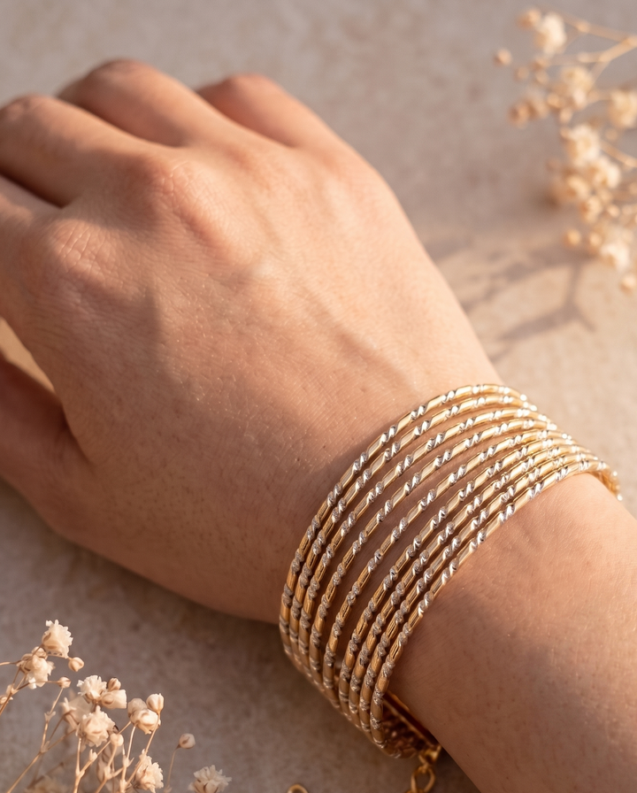 Sunehri Waves Multi-Layer Kada for Women