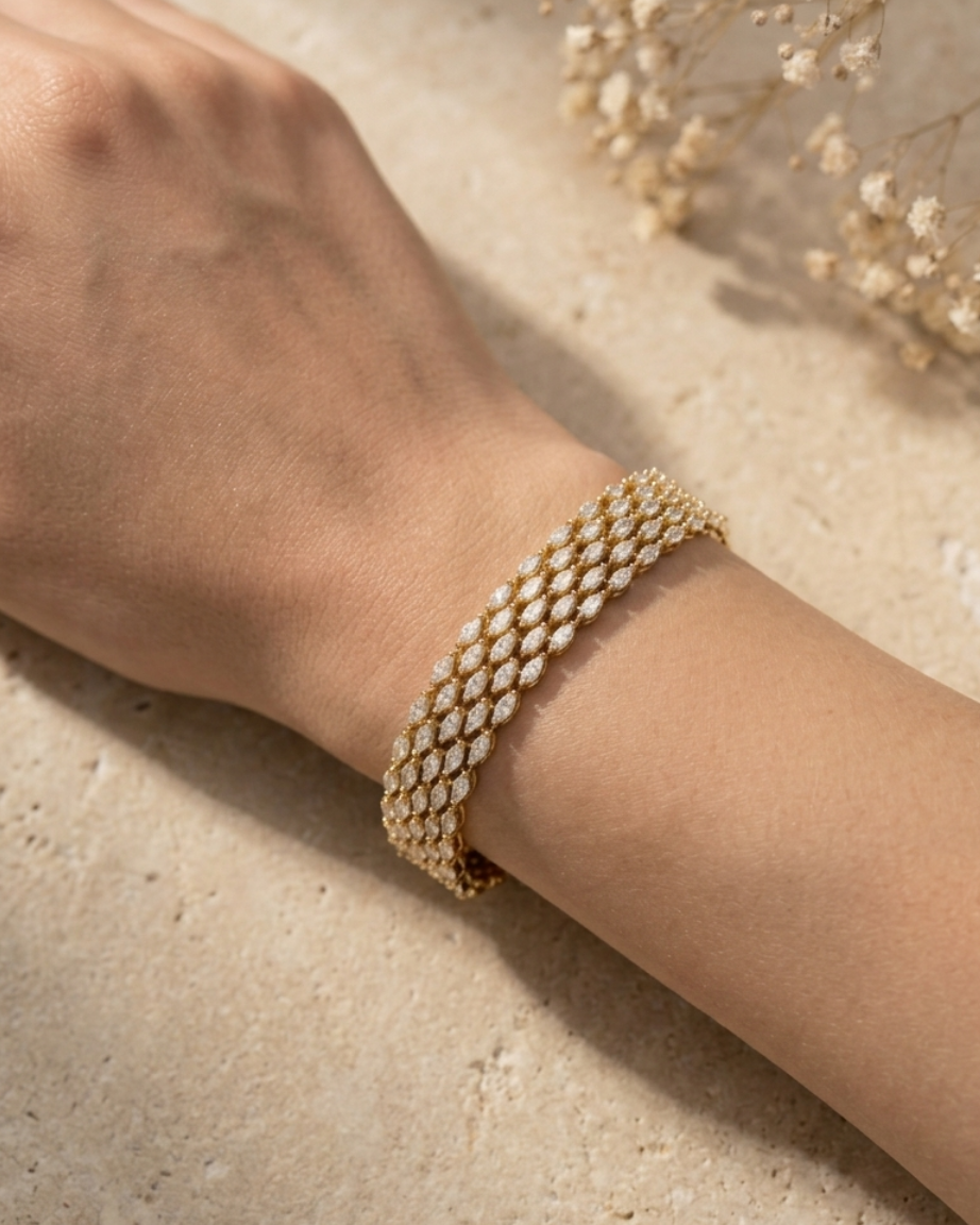Multi Layer Diamond Bracelet for women