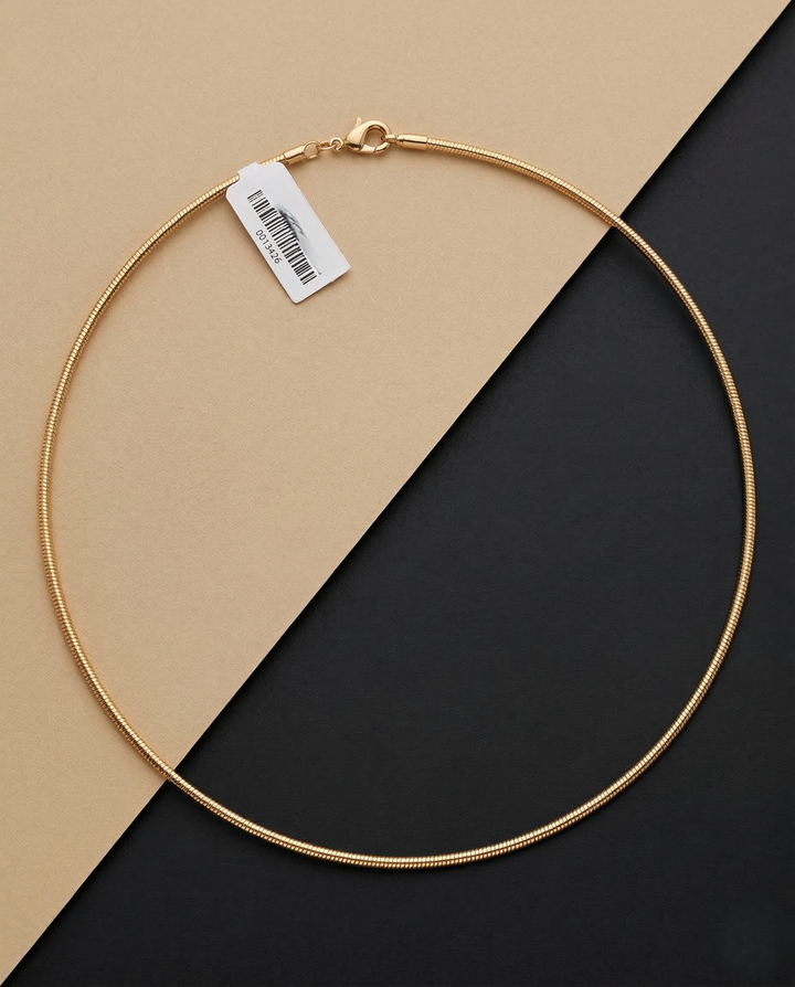 Rose Gold Italian Snake Hasli Necklace | Minimal Sleek Collar Style Chain for Women