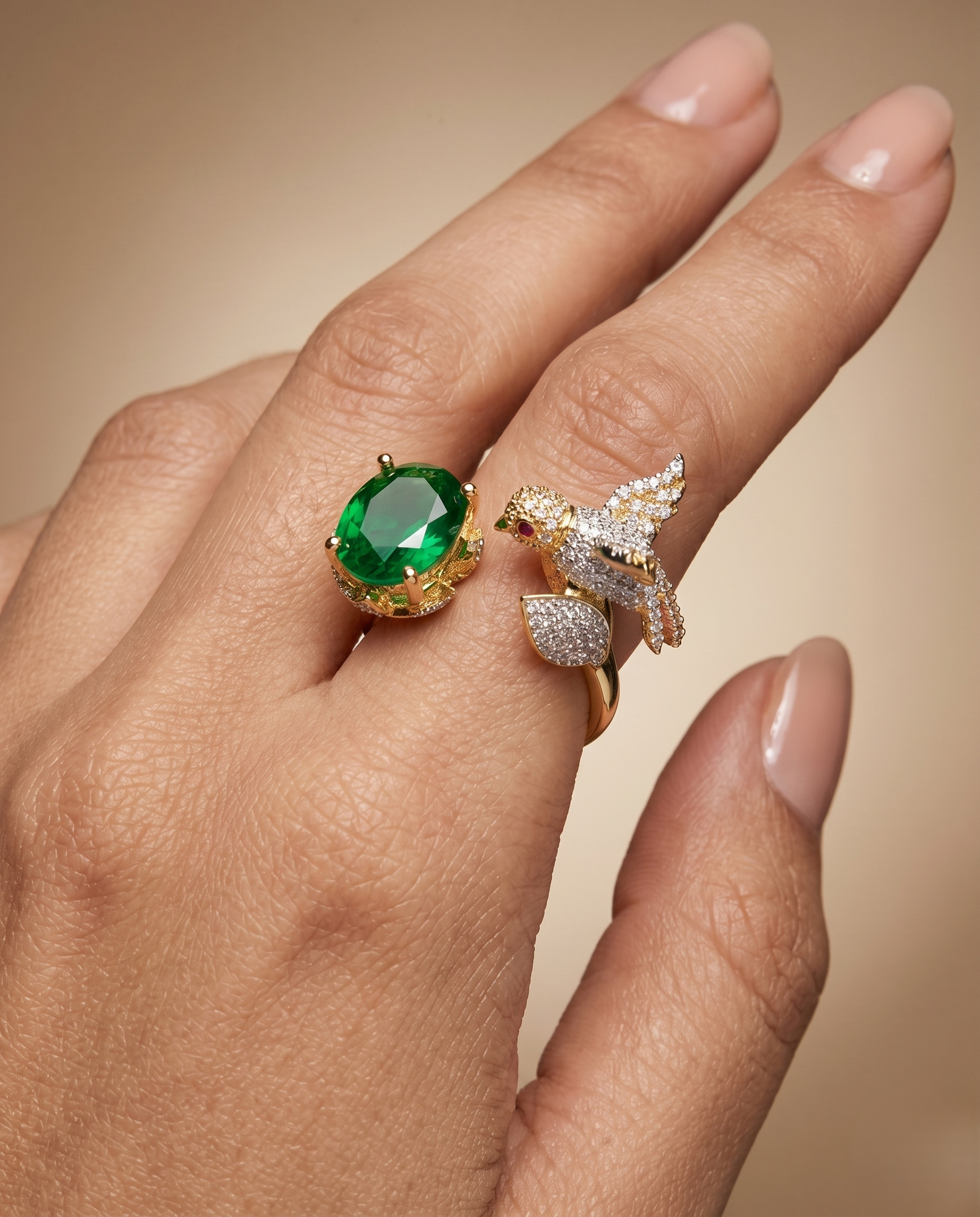 Gulpari Bloom Adjustable Ring for Women | Bird & Rose Designer Ring
